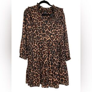 J. Crew Leopard Print Long Sleeve Dress